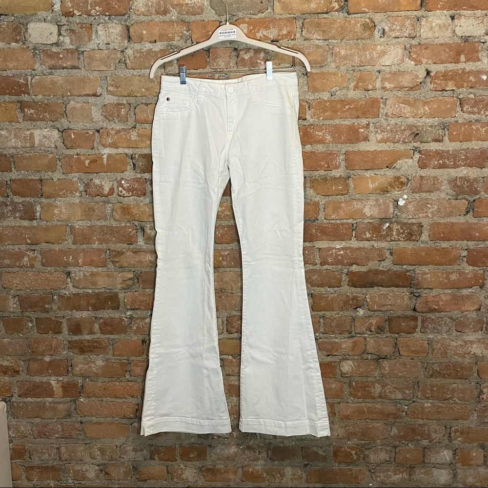 Hudson Low-Rise White Flare Jeans - Size 30